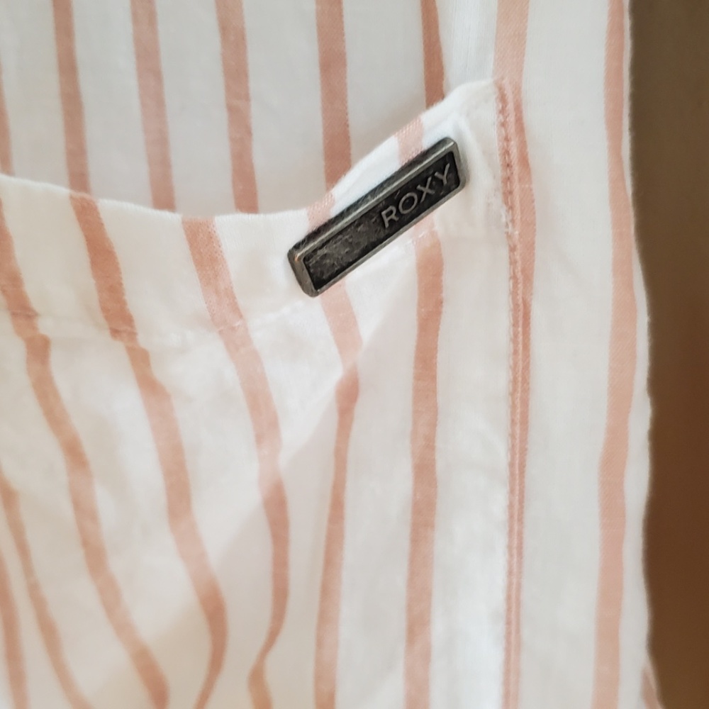 Oversize Roxy Blazer Pink & white Sz S - Picture 2 of 4
